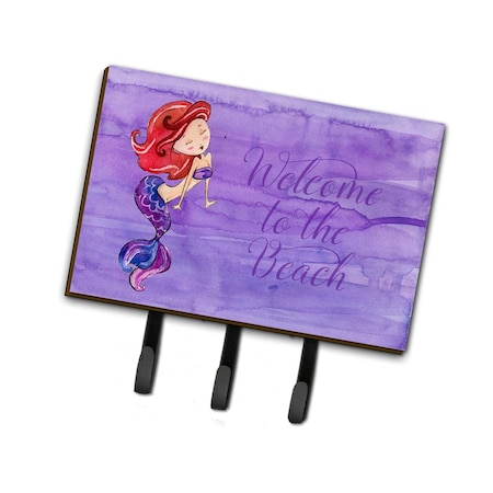 Carolines Treasures Mermaid Welcome Purple Leash or Key Holder BB8514TH68